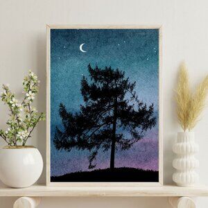 8"x10" Night Tree Art Print